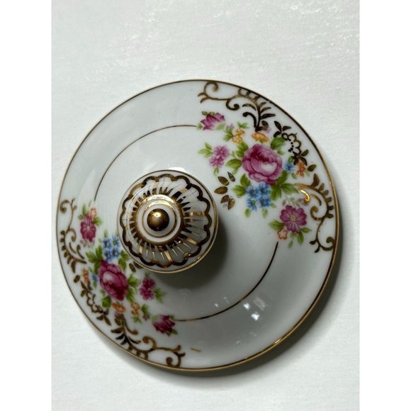 Maruichi Sugar Bowl Creamer Server China Set 40s Pink Roses Gold Discontinued - Picture 10 of 16